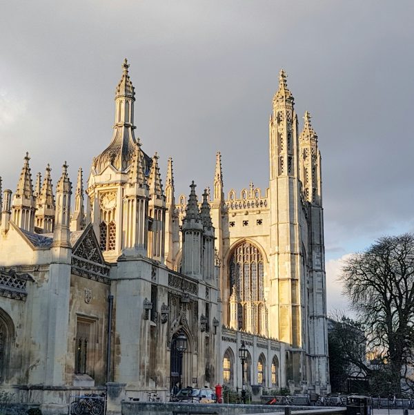 Gate of King's College, and King's College Chapel, Cambridge, December 2019