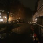 Cambridge Ghost Walks: The river Cam at night and the Mathematical Bridge, Silver Street, Cambridge
